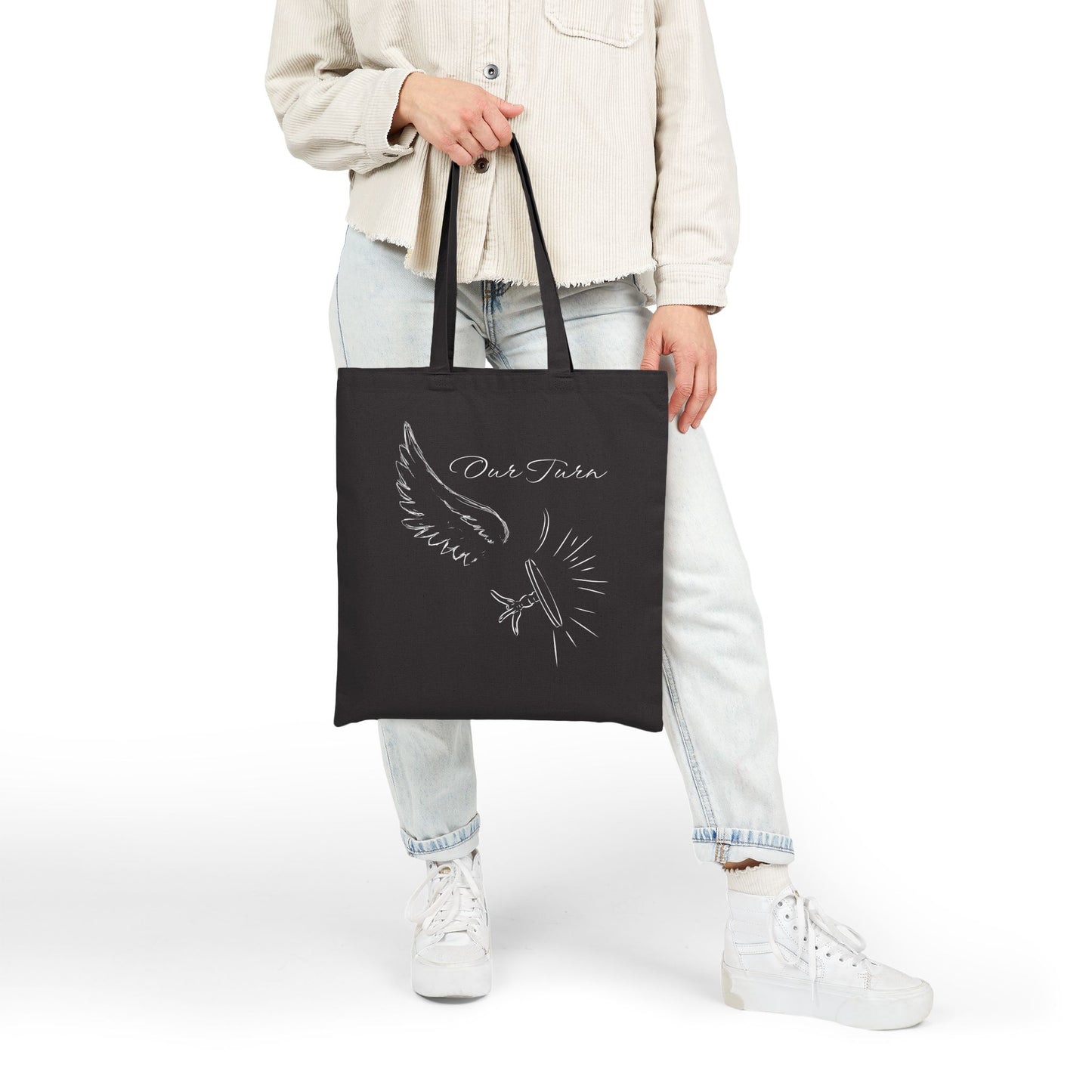 Our Turn  Tote Bag | Canvas Tote, Chalk Sketch Design