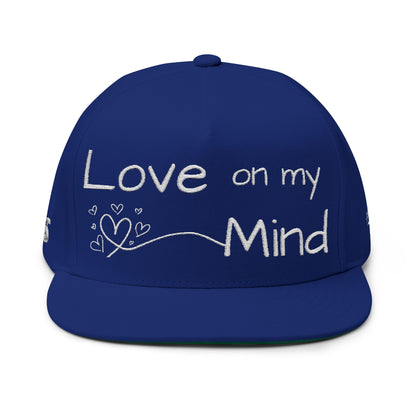 Love Glitch Flat Bill Hat - White Embroidery
