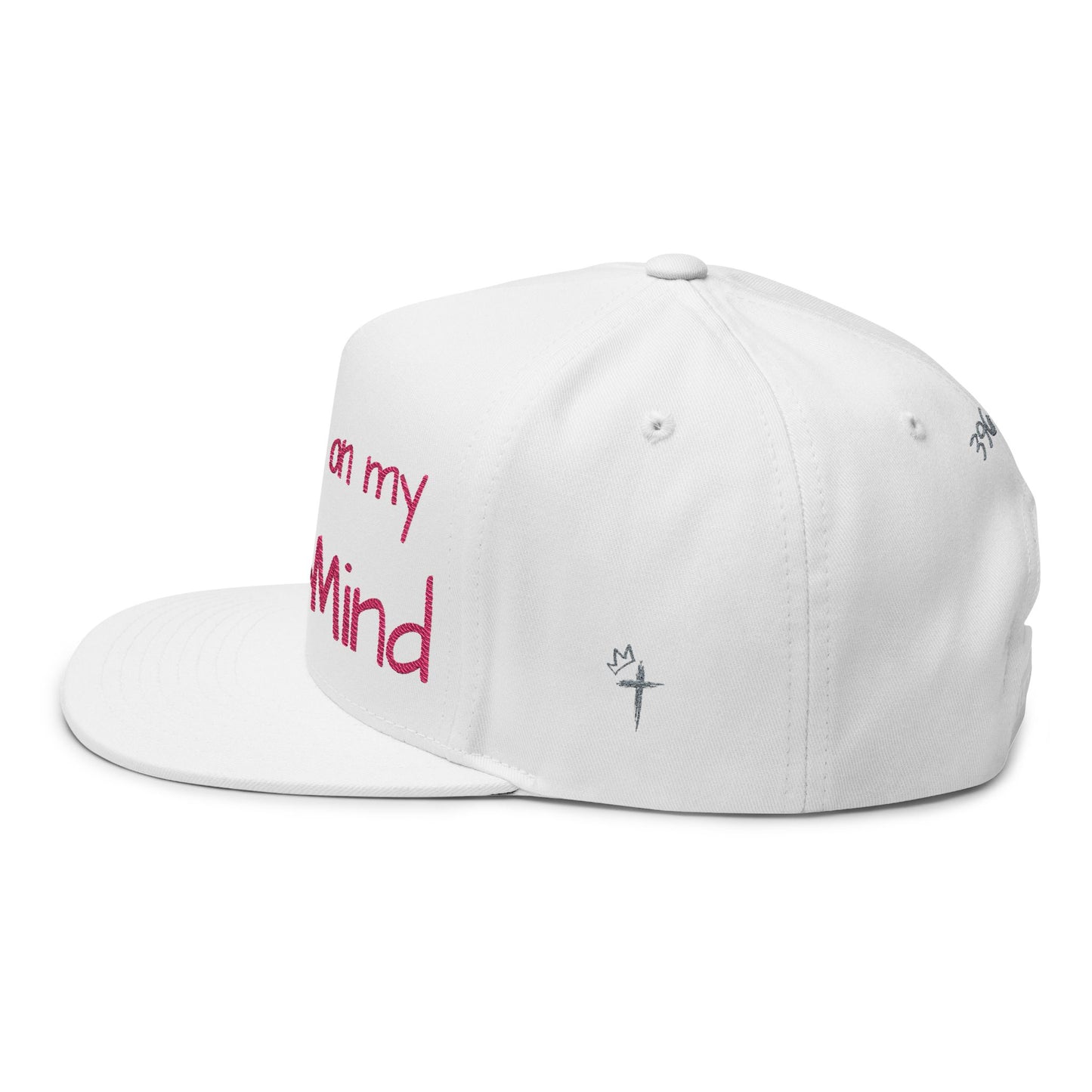 Love Glitch Flat Bill Hat - Pink Embroidery