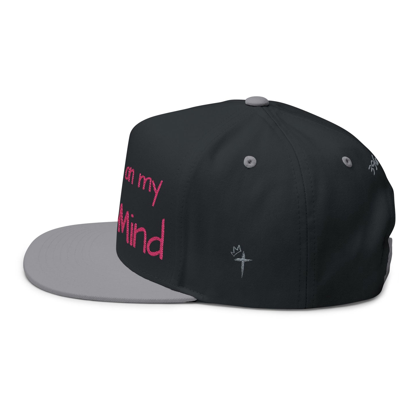 Love Glitch Flat Bill Hat - Pink Embroidery