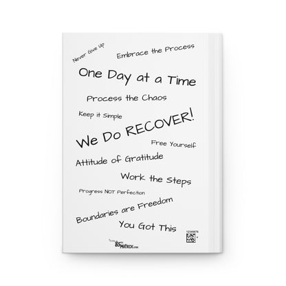 Sober & Sovereign Hardcover  Recovery Journal | Inspirational notebook - White