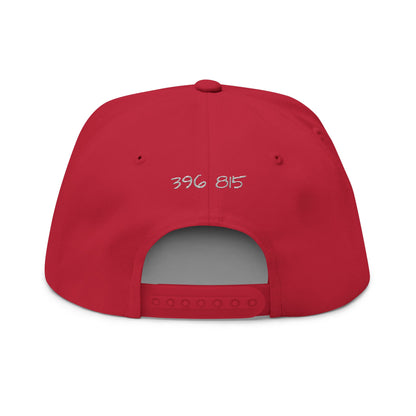 Love Glitch Flat Bill Hat - White Embroidery