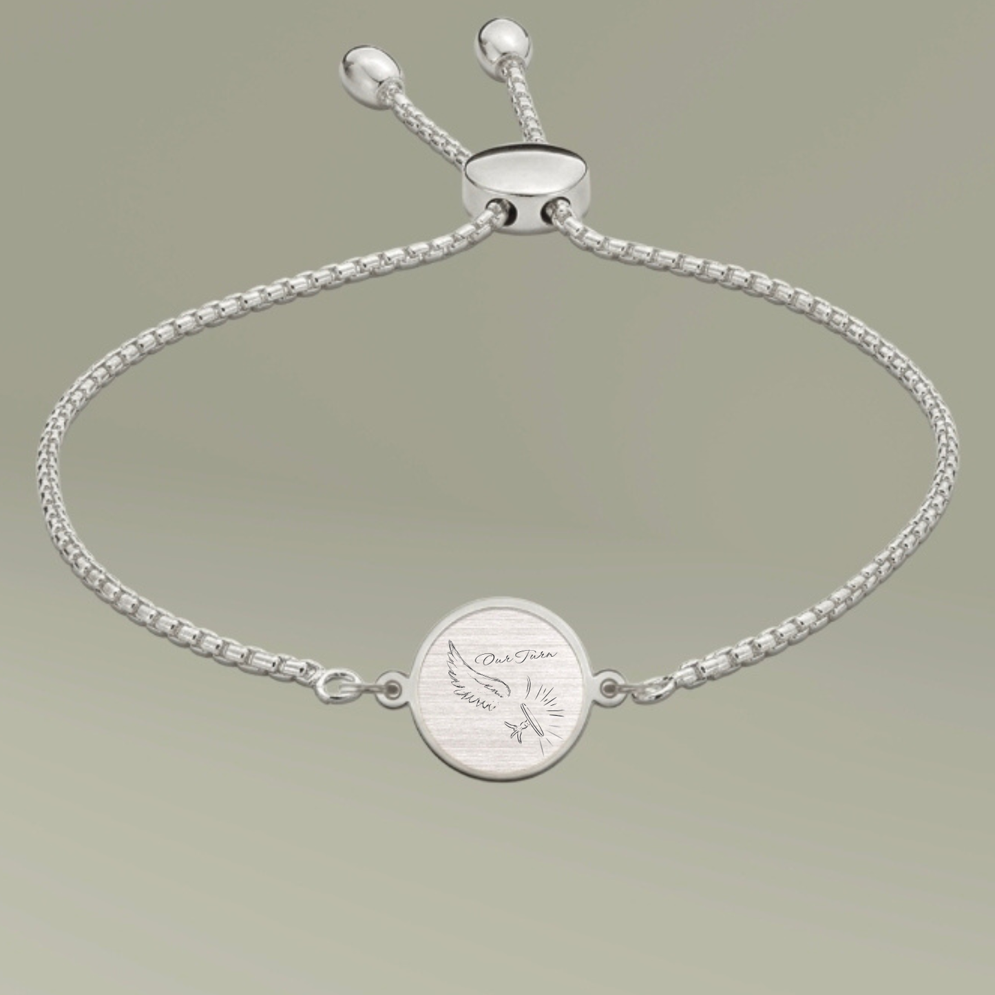 Our Turn Engraved Charm Bracelet