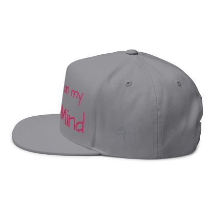 Love Glitch Flat Bill Hat - Pink Embroidery