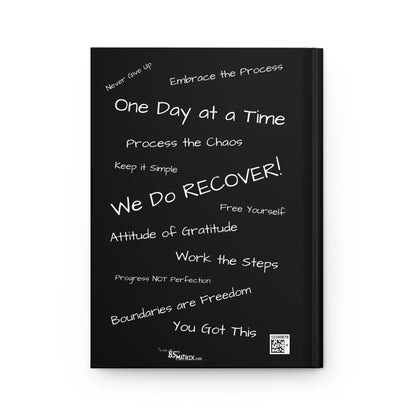 Sober & Sovereign Hardcover  Recovery Journal | Inspirational notebook - Black