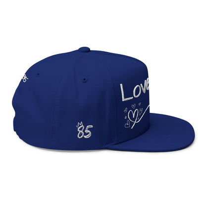 Love Glitch Flat Bill Hat - White Embroidery