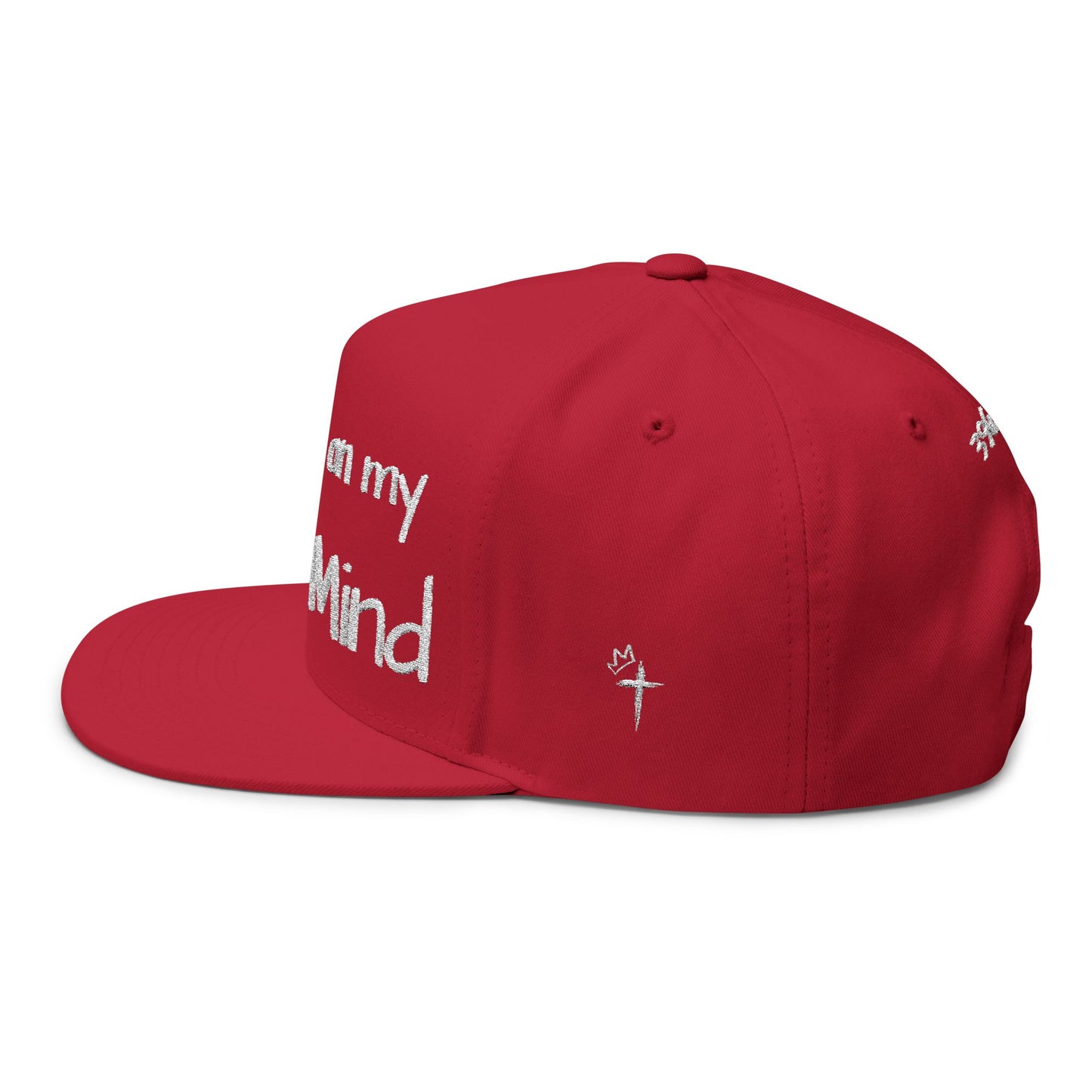 Love Glitch Flat Bill Hat - White Embroidery